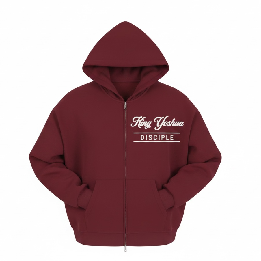 HER-Loose Solid Full Zip Hoodie