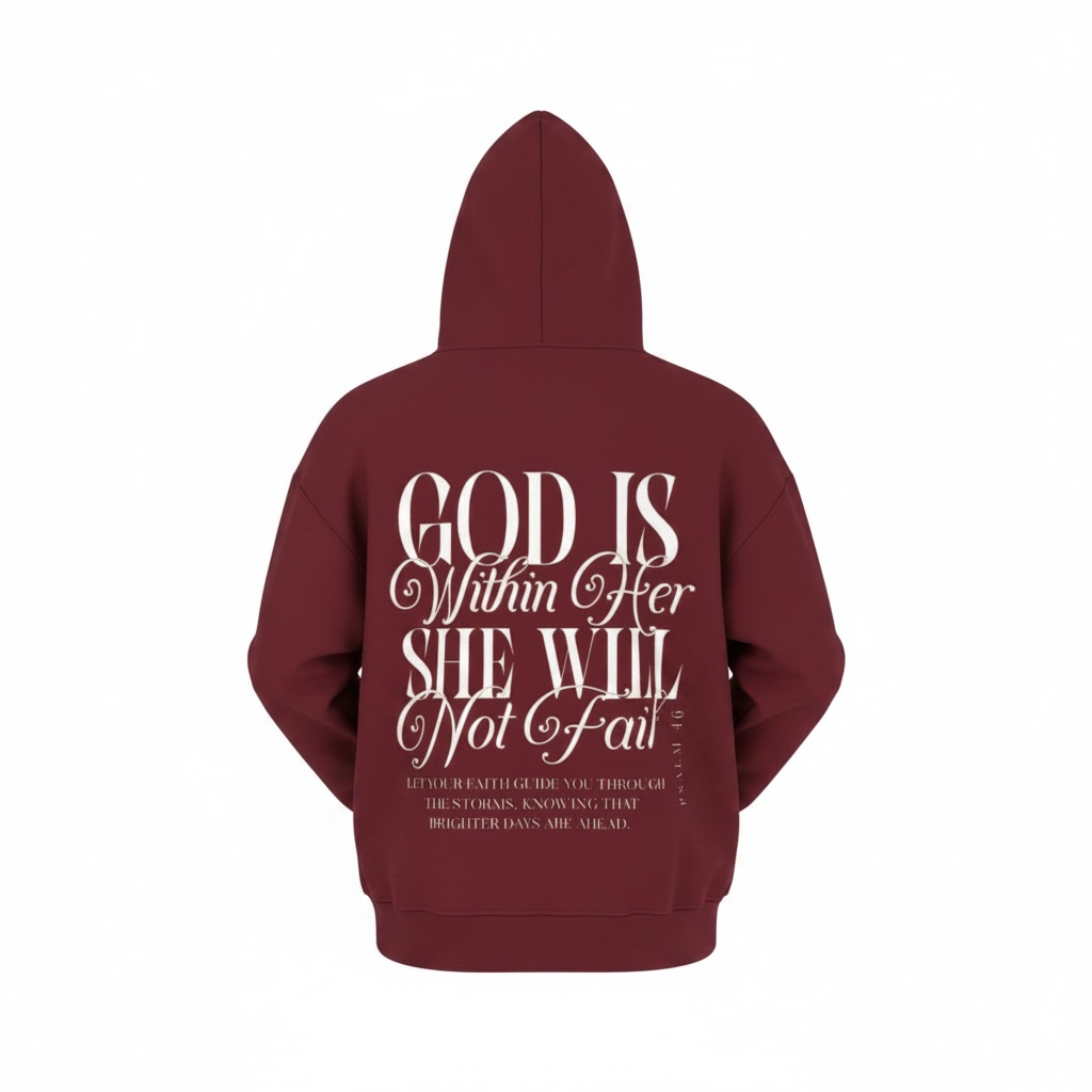 HER-Loose Solid Full Zip Hoodie